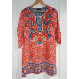 Tolani 100% Silk Floral Tunic, Size XS
